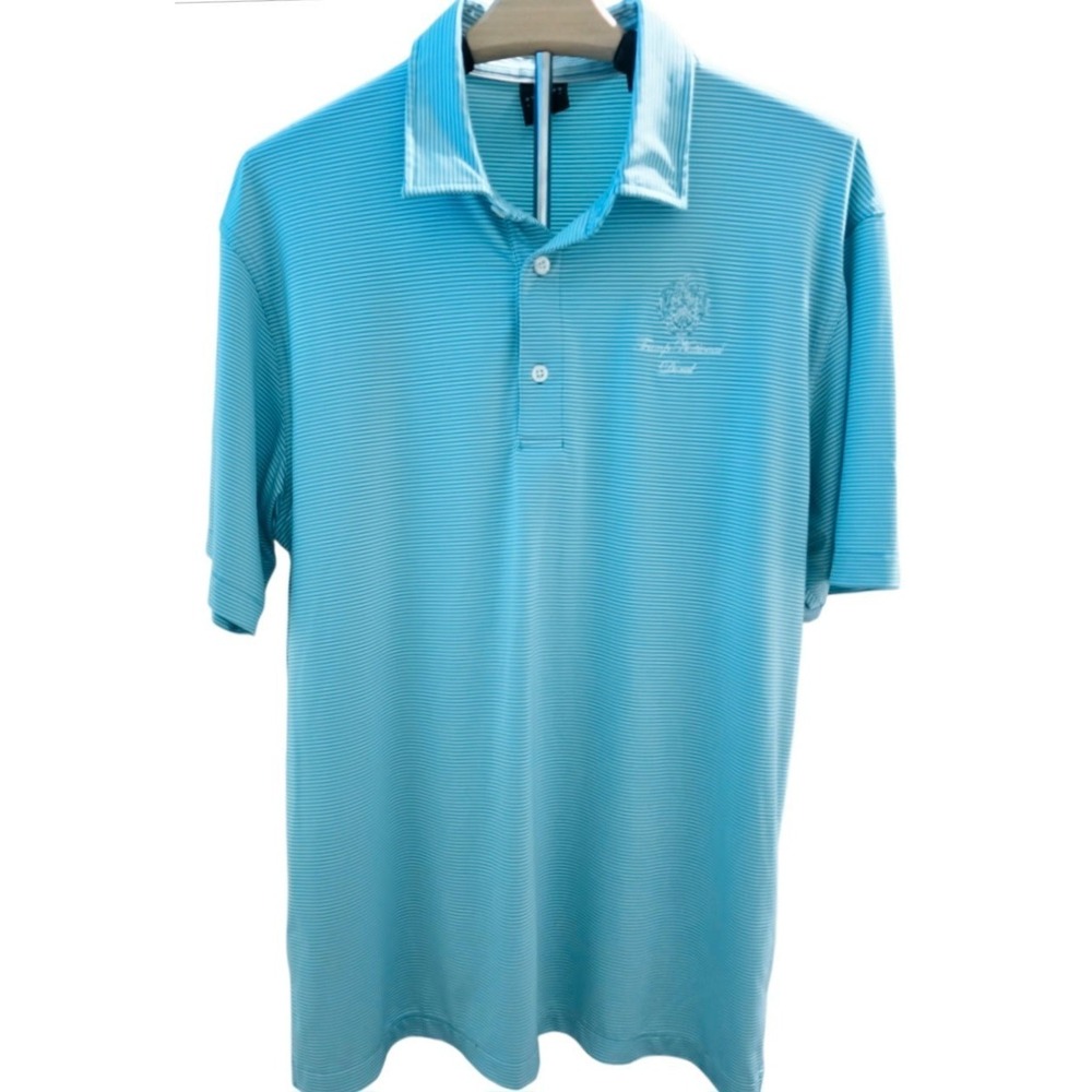 Dunning Golf Men's Dri-Fit Polo, Featuring Trump National Doral, Size L, Aqua